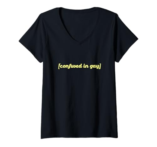 Damen Confused in Gay Queer Pride LGBT Meme T-Shirt mit V-Ausschnitt Damen Confused in Gay Queer Pride LGBT Meme T-Shirt mit V-Ausschnitt von Gay & Queer Merch