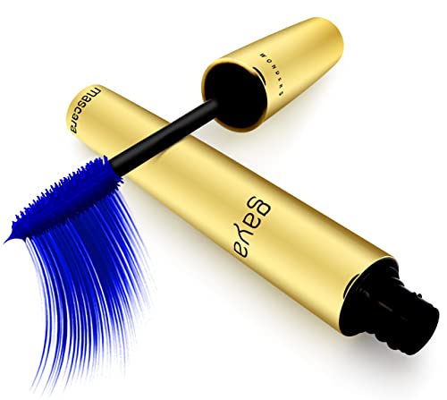 Gaya Cosmetics Vegan Wimperntusche Mascara - Wimpernverlängerung für Augen Schminken zur visuellen Verlängerung Natürlicher Wimpern (Blau Blue) von gaya cosmetics