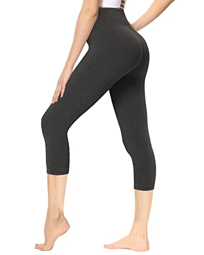 Gayhay Capri Leggings Damen 7/8 für Sport, 3/4 Sporthose High Waist Leggins für Gym Yoga(Dunkelgraues Kation,XXL) von Gayhay