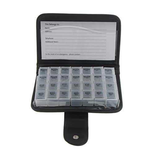 Gazechimp 7 Tage Tablettenbox 4 Fächer für jeden Tag Tablettendose Reisen Pillendose Pillenbox - Weiß von Gazechimp