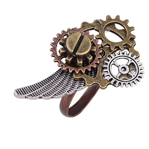 Gazechimp Steampunk Uhr Teil Zahnräder Ring für Herren und Frauen Mode Schmuck Geschenk - Bronze 9# von Gazechimp