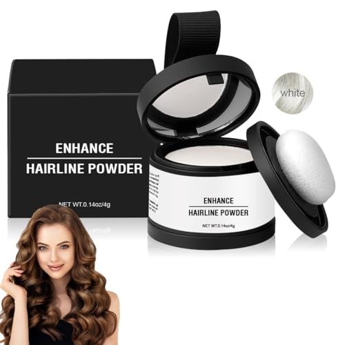 Ansatzpuder, Haar Concealer zur Haarverdichtung für Frauen und Männer, Haaransatz Ausbessern & Haarausfall Abdecken, Wasserfestes Haar Make-up zum Ansatz kaschieren (Weiß, 1Pcs) von Gbbazu