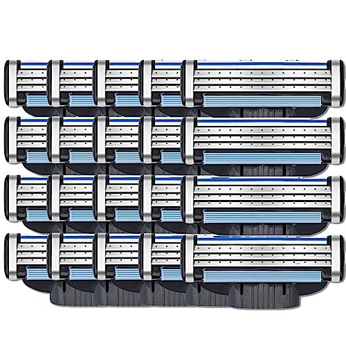 20 Stück Männer Rasierklingen, Rasierer Ersatzklingen für Nassrasierer Herren mit 3-fach Klinge, Manuelle Klinge Barber für Männer Rasierklingen, Nachfüllungen Rasierklinge (20) von Gbbazu