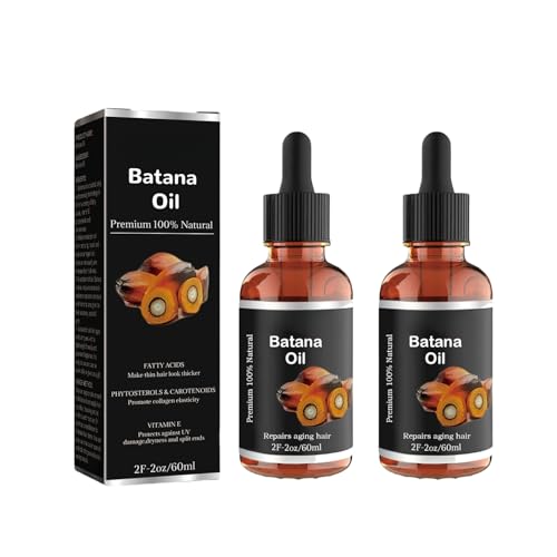 Batana öl für Haare 60ML, 100% Natürliches Batana Öl, Fördert Haar Wellness Wachstum für Männer und Frauen, Reparieren beschädigtes Haar, Verbessert Haar und Haut Ausstrahlung (2Pcs) von Gbbazu