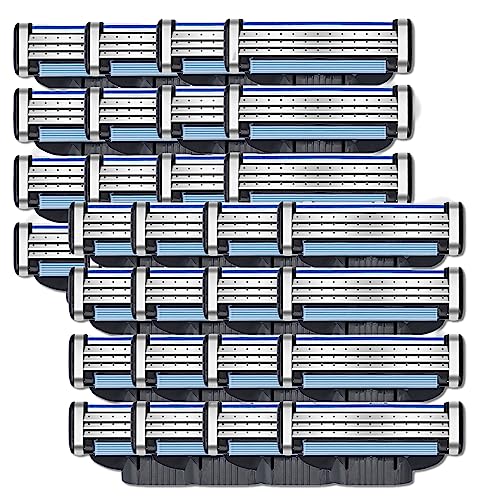 Rasierklingen Nachfüllungen f,Ugrade Männer 3-Schicht Nachfüllungen Manuelle Universal Rasierklingen, Mens Rasierklingen für die Rasur, Fit für -Klingen, Rasierklinge (32Pcs) von Gbbazu