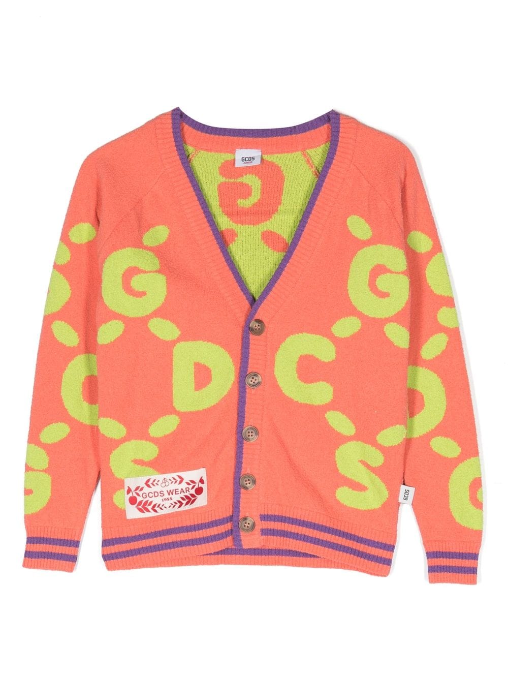 Gcds Kids Cardigan mit Logo-Prägung - Orange von Gcds Kids