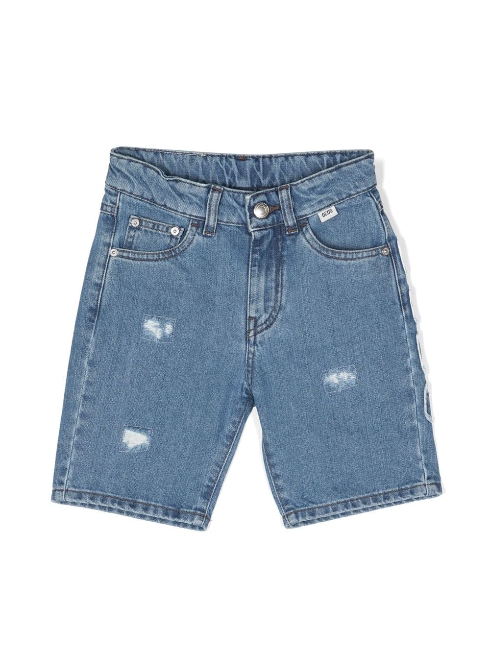 Gcds Kids Jeans-Shorts mit Logo-Stickerei - Blau von Gcds Kids