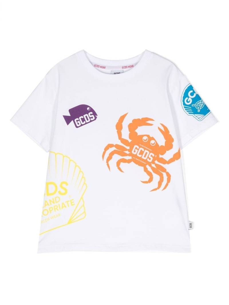 Gcds Kids T-Shirt mit Logo-Print - Weiß von Gcds Kids