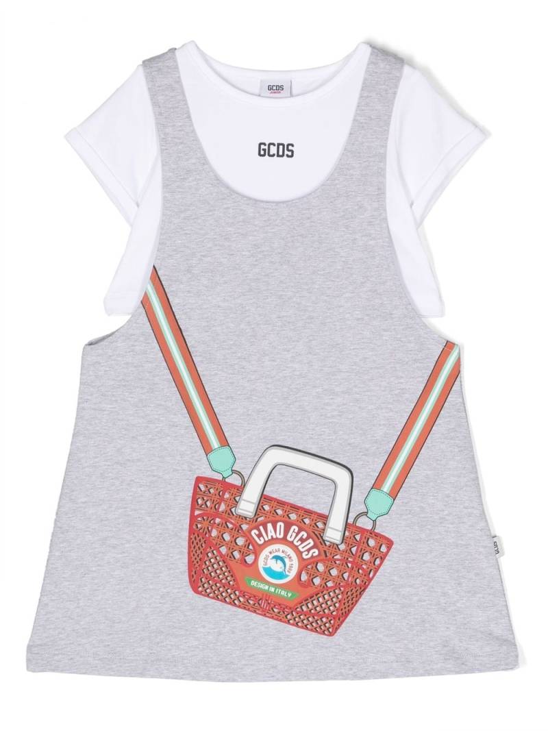 Gcds Kids Kleid mit Logo-Print - Grau von Gcds Kids