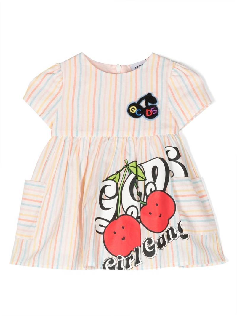 Gcds Kids Kurzärmeliges Kleid mit Logo-Print - Weiß von Gcds Kids