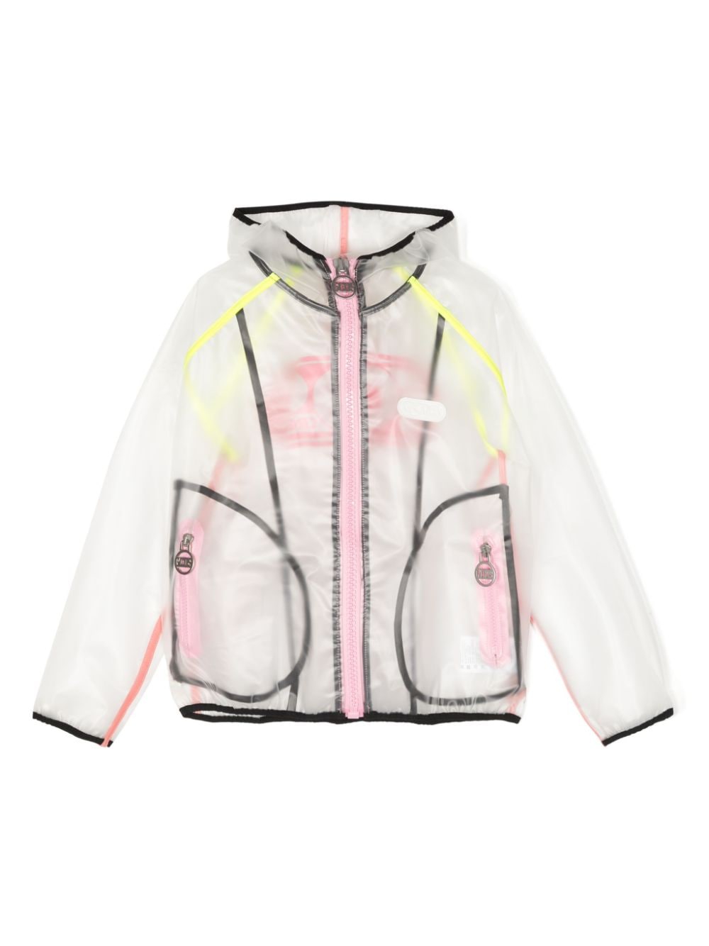 Gcds Kids logo-print transparent hooded jacket - Rosa von Gcds Kids