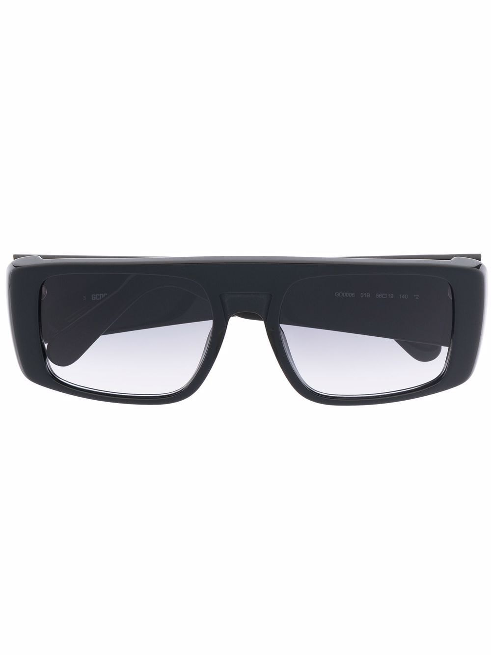 Gcds Eckige Sonnenbrille mit Logo-Print - Schwarz von Gcds