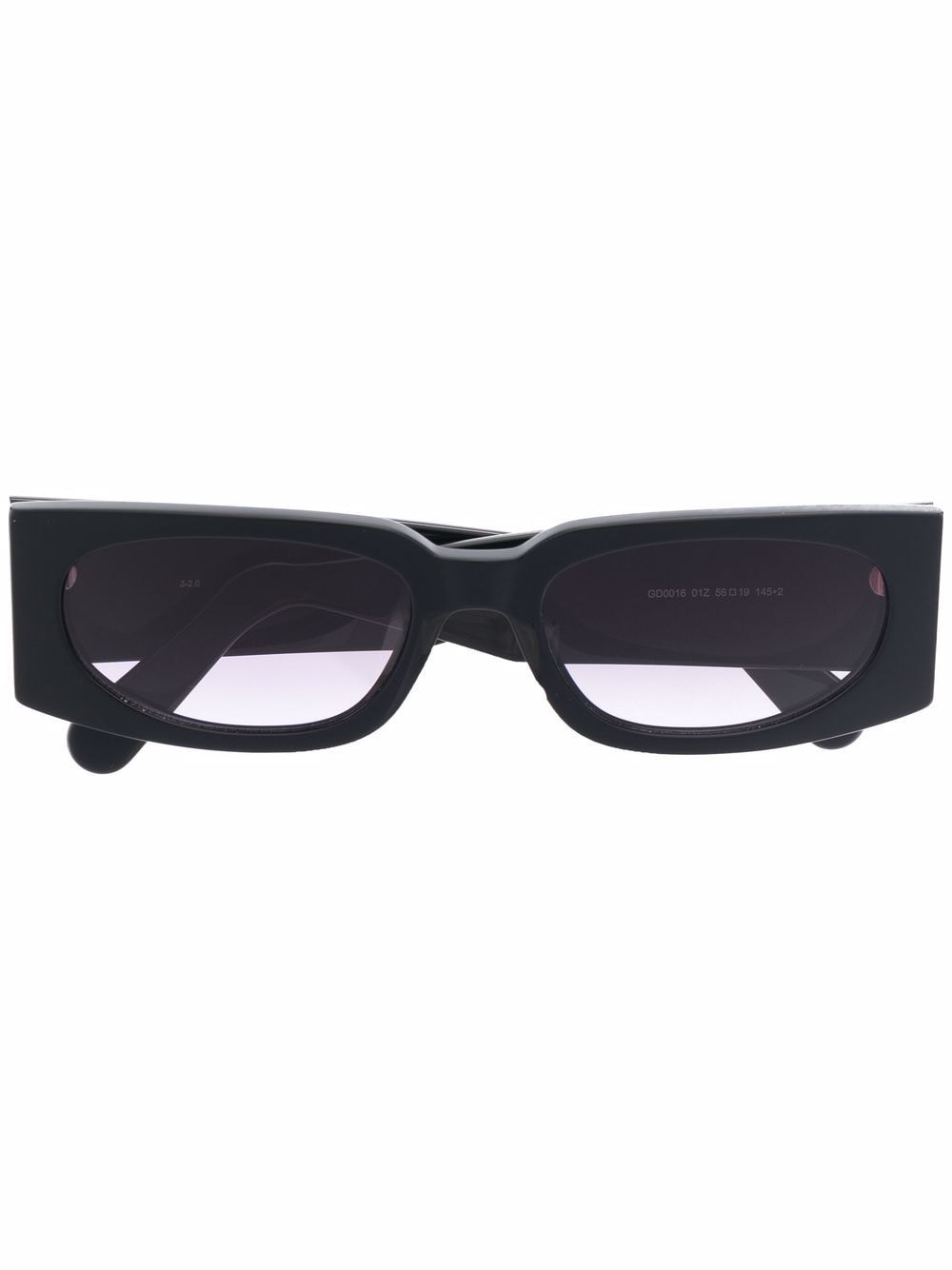 Gcds Sonnenbrille mit eckigem Gestell - Schwarz von Gcds