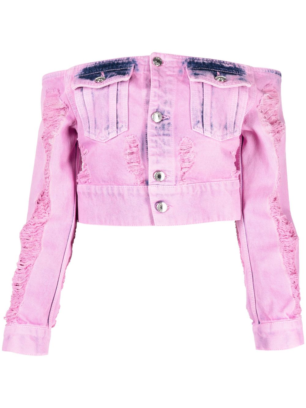 Gcds Jeansjacke im Distressed-Look - Rosa von Gcds