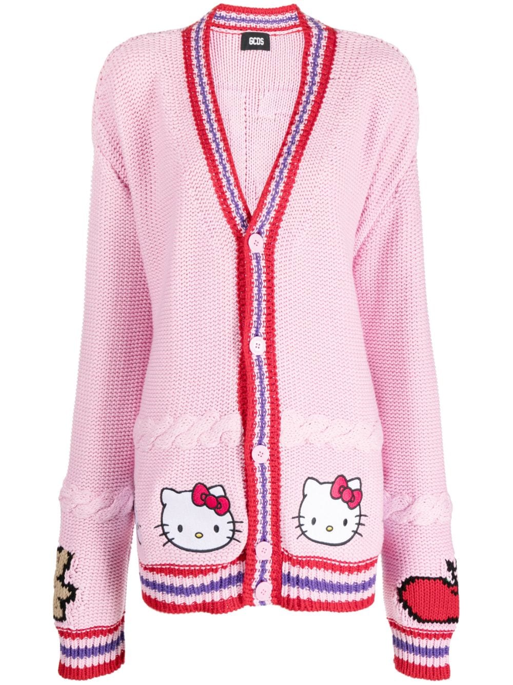 Gcds Cardigan mit Logo-Stickerei - Rosa von Gcds