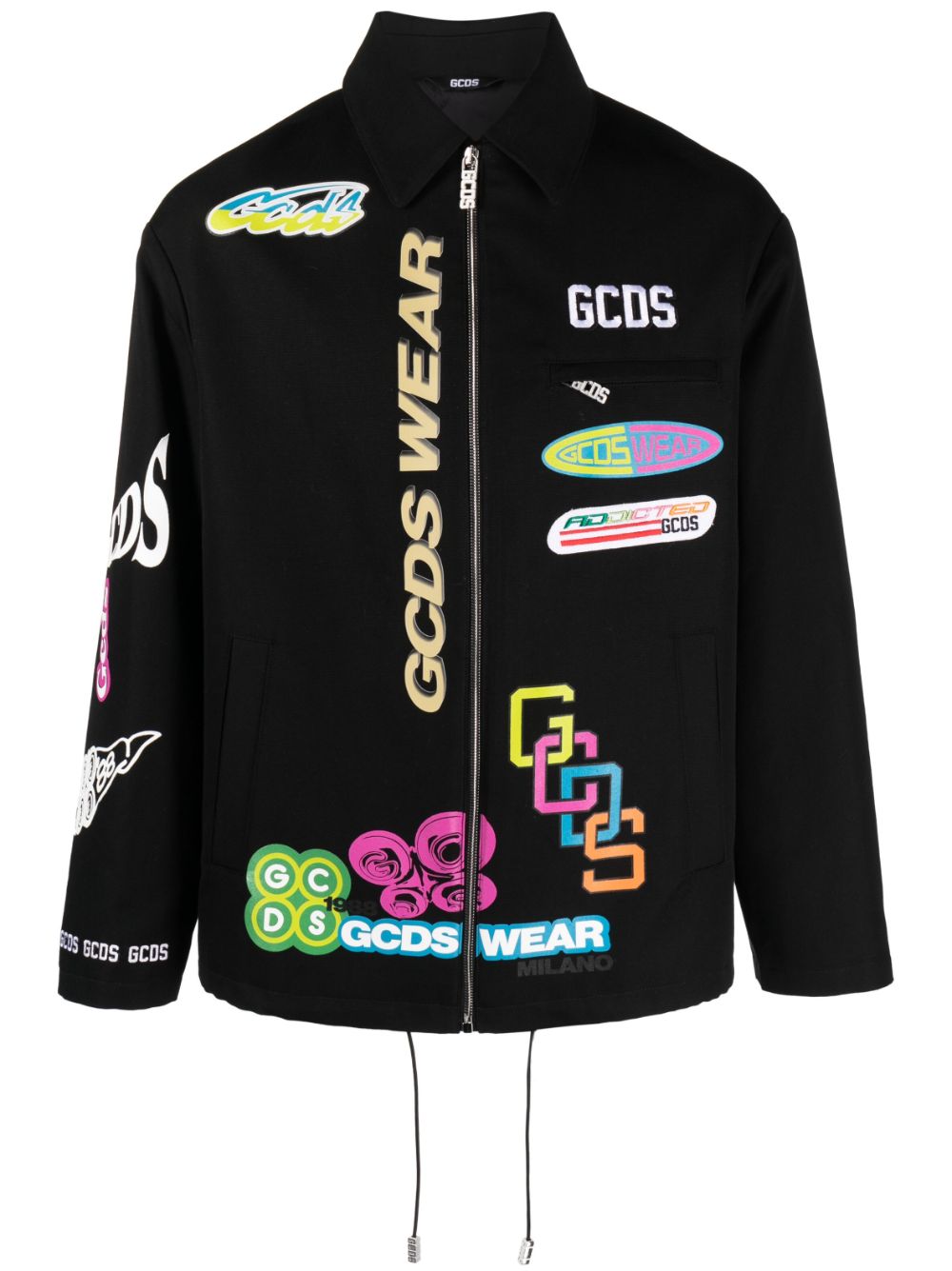 Gcds Hemdjacke mit grafischem Print - Schwarz von Gcds