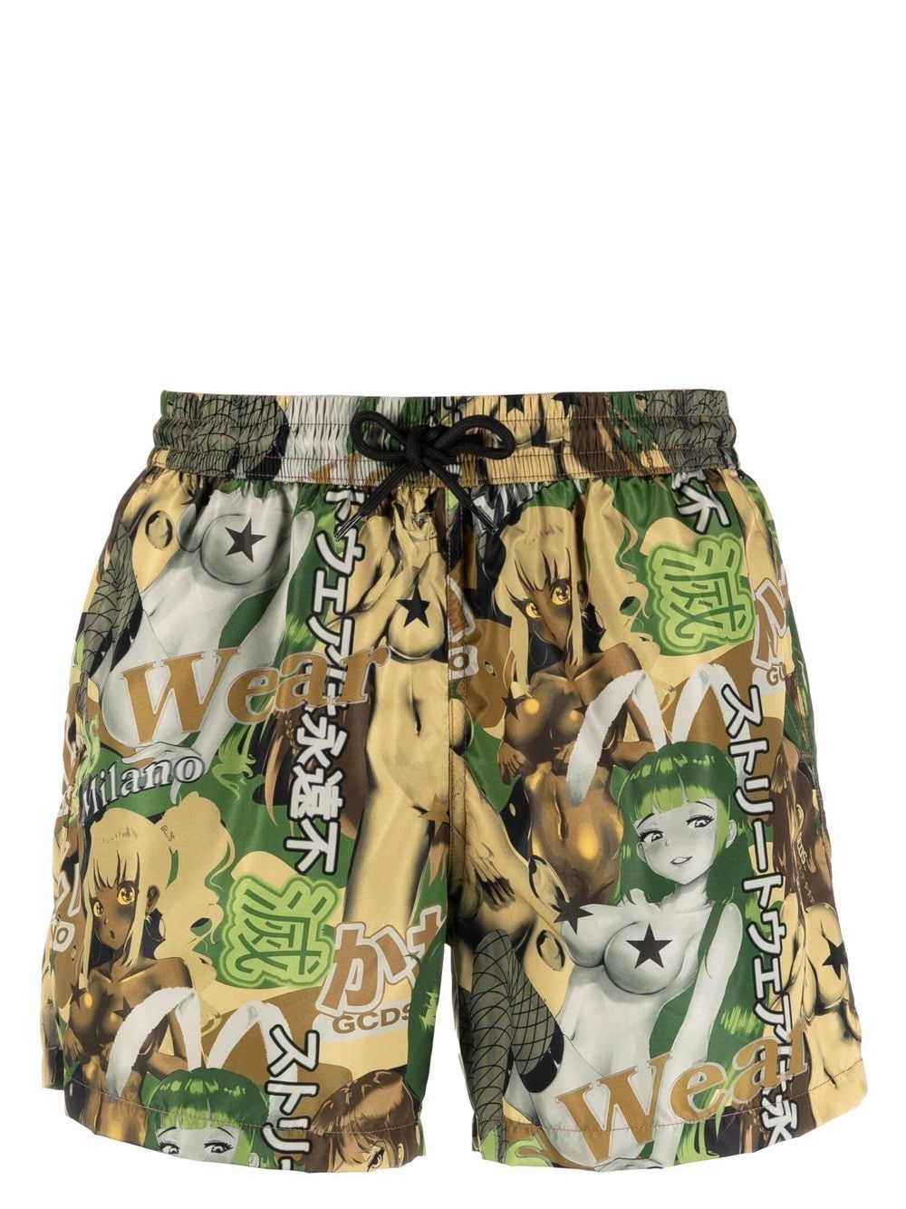 Gcds Badeshorts mit grafischem Print - Grün von Gcds