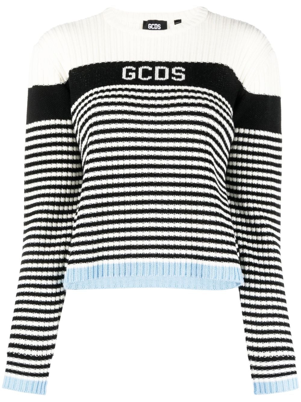 Gcds Gestreifter Pullover mit Logo - Weiß von Gcds