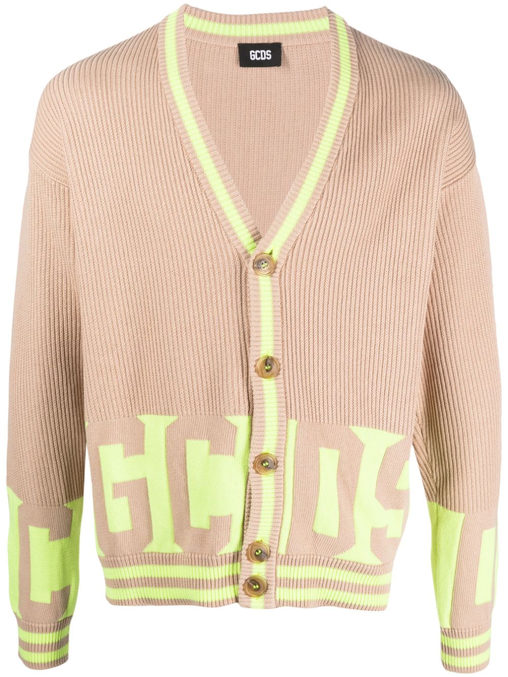 Gcds Gerippter Cardigan mit Logo - Nude von Gcds