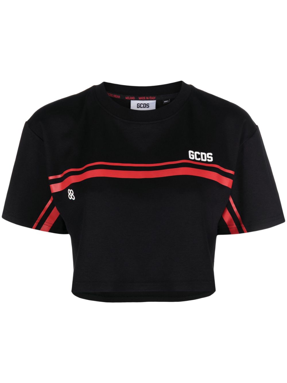 Gcds Cropped-T-Shirt mit Logo-Print - Schwarz von Gcds