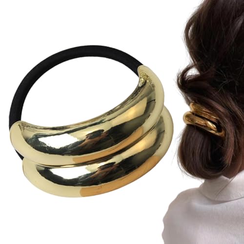 Gcerfby Haargummis für Mädchen, Haargummis ohne Schäden,Pferdeschwanz-Stirnband, Metall-Haargummi, Doppelbogen-Pferdeschwanz-Haargummi |, Pferdeschwanzhalter, Pferdeschwanz-Haarmanschette von Gcerfby