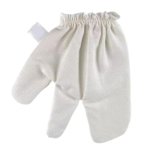 Handschuhe rohe Seidenmassage, Handschuhe Ayurveda -Massage, rohe Seiden -Garshana mit elastischen Handgelenksbändern, 20 cm, leicht zu bedienen, tragbar für Männer und Frauen zu Hause Dusche Bad Spa von Gcerfby