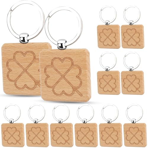 Gcffom Schlüsselanhänger Holz Schlüsselanhänger Kleeblatt, 12Pcs Viel Glück Schlüsselanhänger Holz, Schlüsselanhänger Danke Glücksbringer Schule Schlüsselanhänger Glück Gcffom Schlüsselanhänger Holz Schlüsselanhänger Kleeblatt, 12Pcs Viel Glück Schlüsselanhänger Holz, Schlüsselanhänger Danke Glücksbringer Schule Schlüsselanhänger Glück von Gcffom