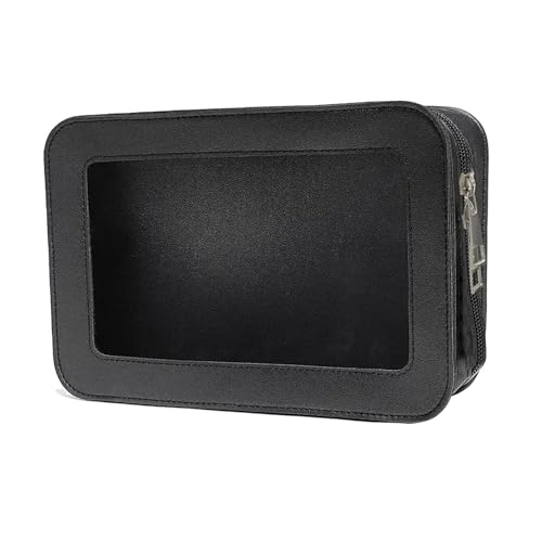 Gcljlmy Damen Make-up-Tasche mit durchsichtigem Fenster, Mehrzweck-Aufbewahrungstasche, Reise-Kulturtasche für zu Hause (Schwarz) von Gcljlmy