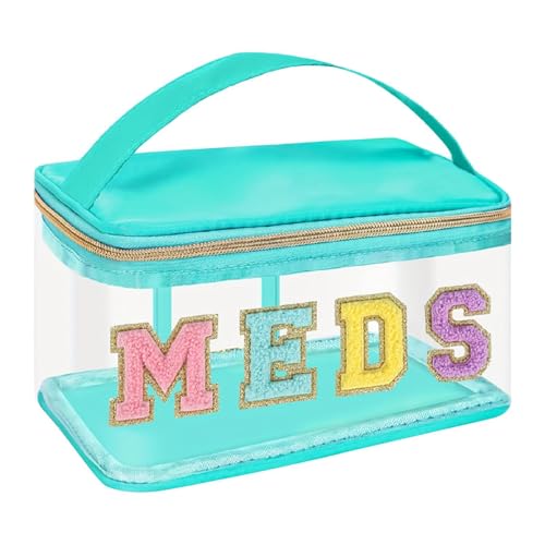 Gcljlmy Durchsichtige Make-up-Organizer-Tasche, Stuff-Beutel, transparenter Chenille-Buchstabe, klare Make-up-Tasche für Fitnessstudio, Sportveranstaltung (GrÜn) von Gcljlmy