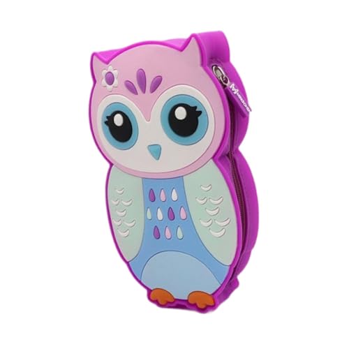 Gcljlmy Federmäppchen aus, Schreibwarentasche, Eulenform, Bleistifttasche, Leichter Schreibwaren-Organizer, Schreibwaren-Aufbewahrungstasche für (Violett) von Gcljlmy