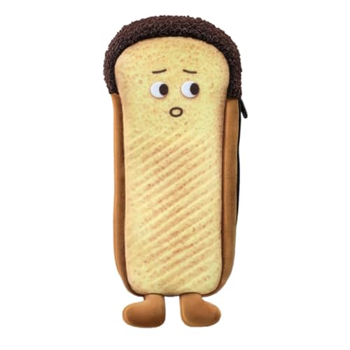 Gcljlmy Federmäppchen aus Plüsch in Brotform, gefüllte Tasche in Brotform, vielseitiger Organizer für weiche Schreibwaren, süße Stifttasche, Bleistifttasche, Stil b von Gcljlmy
