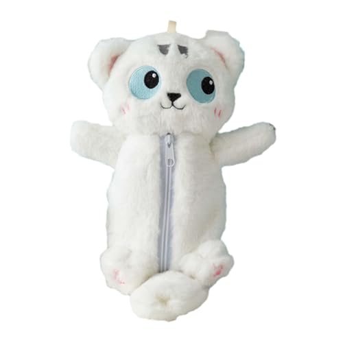Gcljlmy Federmäppchen aus Plüsch mit Reißverschluss, weich, originell, Cartoon-Plüsch, Schreibwarentasche, Kosmetiktasche für Vorschultests, Zuhause und (Katze) von Gcljlmy