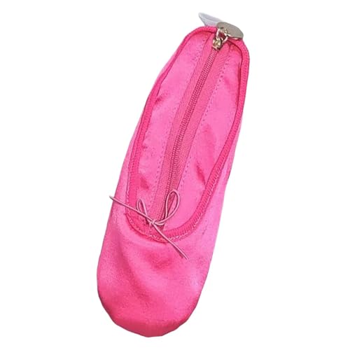 Gcljlmy Federmäppchen mit Ballettschuh-Design, mit Reißverschluss, für Ballettliebhaber, leicht, 20 x 7 cm, weiches Tuch, Reise-Make-up-Tasche, Mehrzweck, (Rose Rot) von Gcljlmy