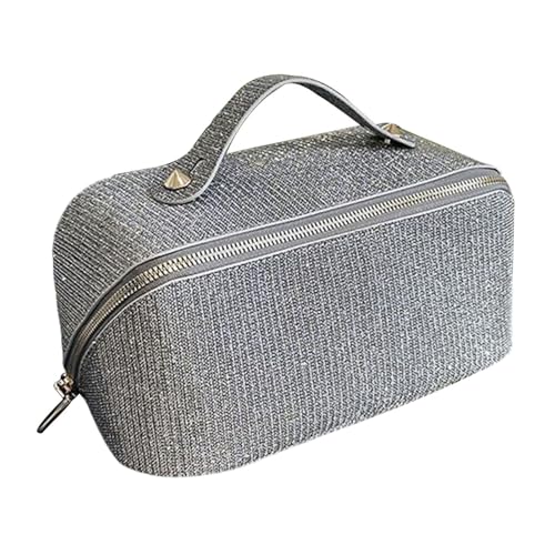 Gcljlmy Make-up-Organizer-Etui, Kosmetiktasche mit Griff, großes Fassungsvermögen, offene Flache Kulturtasche für Fitnessstudio, Kosmetik, Haar-Accessoires Gcljlmy Make-up-Organizer-Etui, Kosmetiktasche mit Griff, großes Fassungsvermögen, offene Flache Kulturtasche für Fitnessstudio, Kosmetik, Haar-Accessoires von Gcljlmy