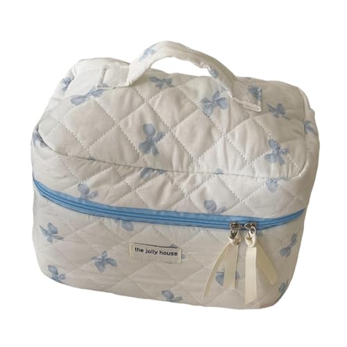 Gcljlmy Make-up-Tasche, Kulturbeutel, vielseitige Tasche, ästhetischer Make-up-Organizer, Kosmetiktasche mit Schleife für den täglichen Gebrauch (Blau) von Gcljlmy