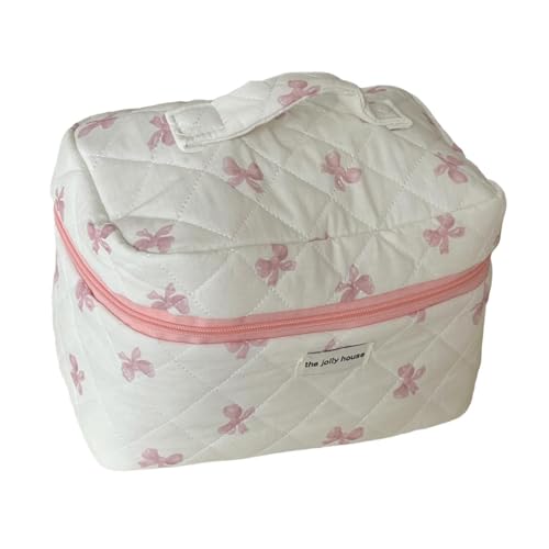 Gcljlmy Make-up-Tasche, Kulturbeutel, vielseitige Tasche, ästhetischer Make-up-Organizer, Kosmetiktasche mit Schleife für den täglichen Gebrauch (Rosa) von Gcljlmy