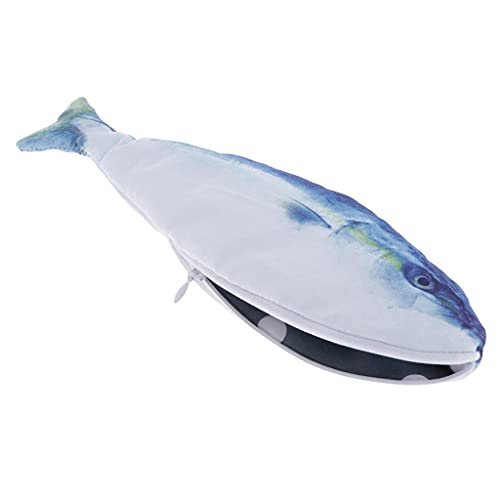 Gcljlmy Niedliche Federmappe Federtasche Mäppchen Schlamperrolle Stiftemappe Federmäppchen Tasche, Reißverschluss, Blauer Fisch 26x7.5cm von Gcljlmy