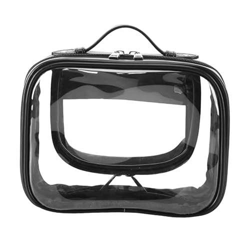 Gcljlmy Transparente Kosmetiktasche mit Taschen, transparente Aufbewahrungstasche für den täglichen Gebrauch zu Hause, Damen (Schwarz) von Gcljlmy