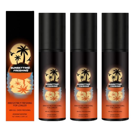 Fruchtiges Deodorant-Spray für Männer – Mango- und Mandarinenduft, 48 Stunden lang frische Luft, lang anhaltendes, aluminiumfreies Körperspray für Männer (100 ml) (3pcs) von Gcngifrg