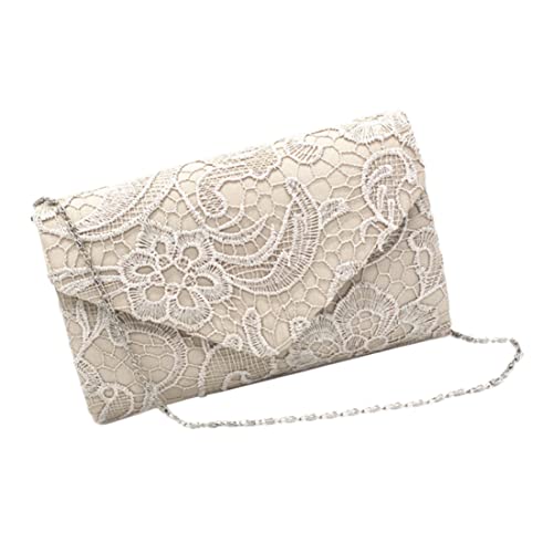 Gcroet Women Clutch Tasche Abendtasche Abschlussball Handtasche, Frauen Abend Clutch Bag Elegante Spitze formelle Geldbörsen Handheld Clutch-Geldbörse mit Ketten-Aprikosen-Umgebung Stylish von Gcroet