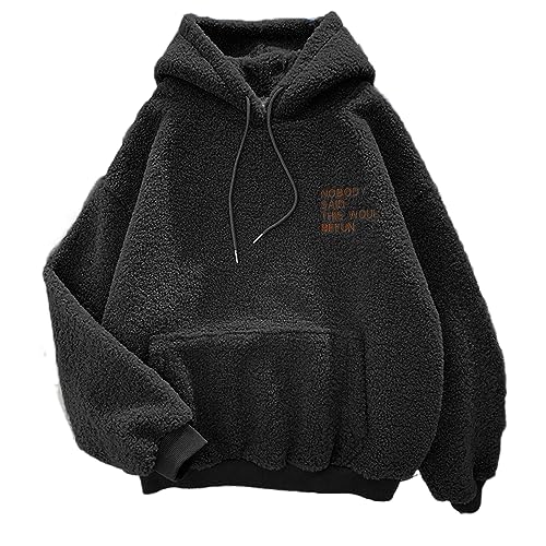 Gcufoyae Damen-Plüsch-Fleece-Kapuzenpullover, Warmer Wintermantel, süße Plüschjacke mit Tasche für Teenager von Gcufoyae