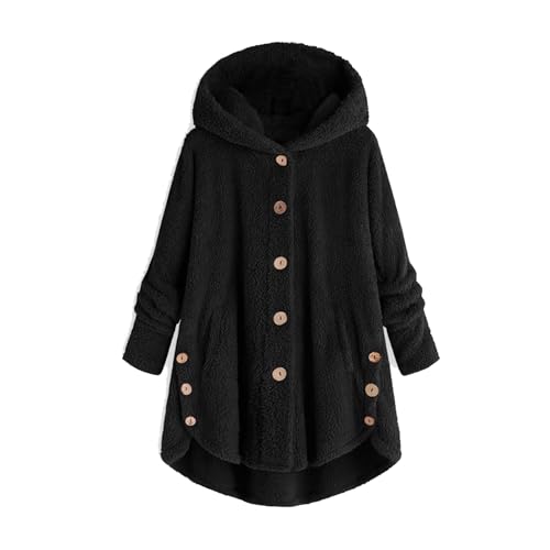 Gcufoyae Damen Plüsch Jacke Winter Warmer Mantel Niedliche Plüsch Hoodies Plüsch Fleece Jacke mit Tasche von Gcufoyae