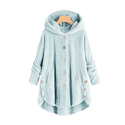 Gcufoyae Damen Plüsch Jacke Winter Warmer Mantel Niedliche Plüsch Hoodies Plüsch Fleece Jacke mit Tasche von Gcufoyae