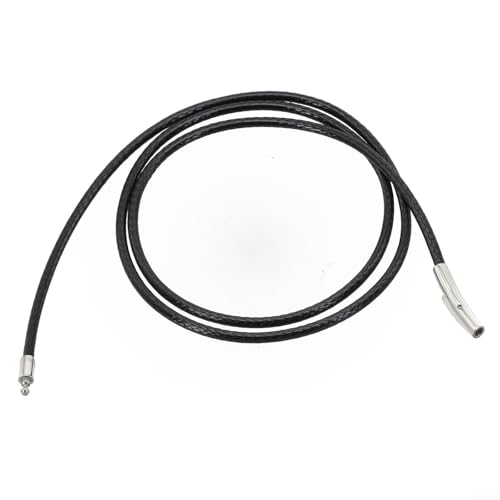 2 mm schwarzes PU-Leder-Halskette mit sicherem Edelstahlverschluss für den täglichen Gebrauch (50 cm) von Gdfnmogo