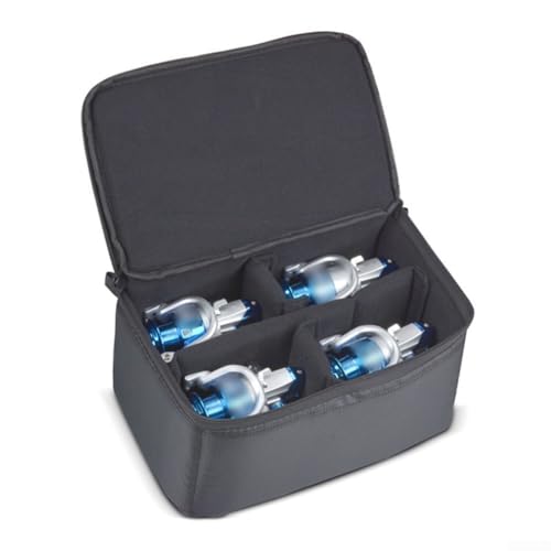 Gdfnmogo Vielseitige Aufbewahrungstasche für Angelrollen, Nylon-Etui mit Schaumstoffpolsterung, schützender Trage-Organizer, für verschiedene Angelausrüstung, Wie abgebildet, 4grids von Gdfnmogo