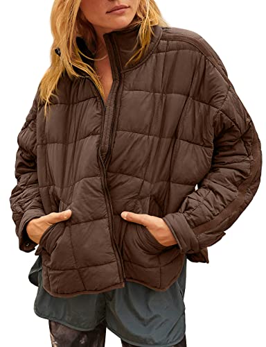 GeGekoko Damen Leichte Winterjacke Packbar Oversized Steppjacke Kurz mit Reißverschluss Wasserabweisende Kurzer Daunenmantel von GeGekoko