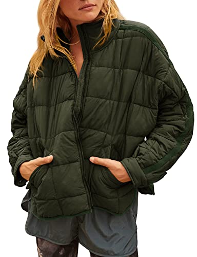 GeGekoko Damen Leichte Winterjacke Packbar Oversized Steppjacke Kurz mit Reißverschluss Wasserabweisende Kurzer Daunenmantel von GeGekoko