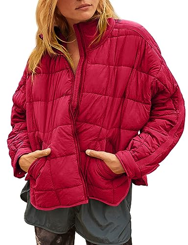 GeGekoko Damen Leichte Winterjacke Packbar Oversized Steppjacke Kurz mit Reißverschluss Wasserabweisende Kurzer Daunenmantel von GeGekoko