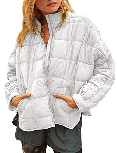 GeGekoko Damen Leichte Winterjacke Packbar Oversized Steppjacke Kurz mit Reißverschluss Wasserabweisende Kurzer Daunenmantel von GeGekoko