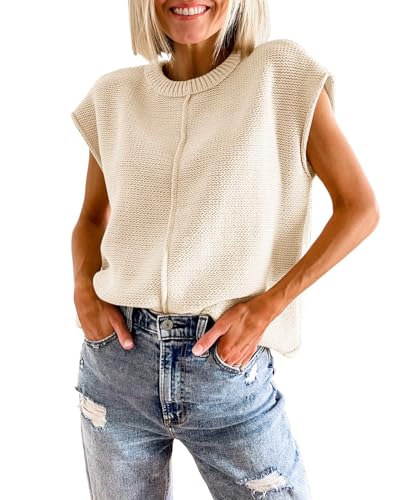 GeGekoko Damen Pullover Frühling Ärmellos Rollkragen Tank Tops Casual Leichtgewicht Strickpullover Sommer Elegante Oberteil Sweateshirt von GeGekoko